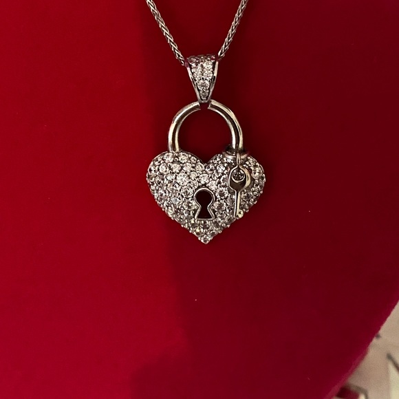 Sterling Silver heart + Key chain - Picture 4 of 4